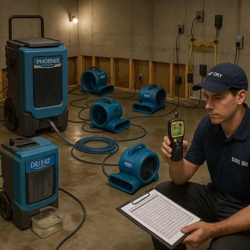 Structural Drying and Dehumidification process in Kingman County, KS